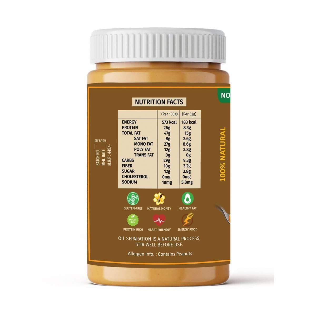 Oye Healthy Peanut Butter Natural Honey Combo Pack of 2 (850gm+340gm)