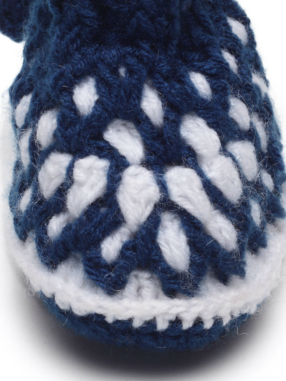 Chutput Kids Woollen Hand Knitted Self Desgin Booties - Blue - Distacart
