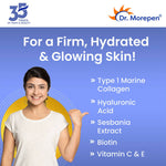 Thumbnail for Dr. Morepen Skin Collagen Protein Powder With Hyaluronic Acid, Vitamin C, Sesbania & Biotin - Pineapple Flavour - Distacart
