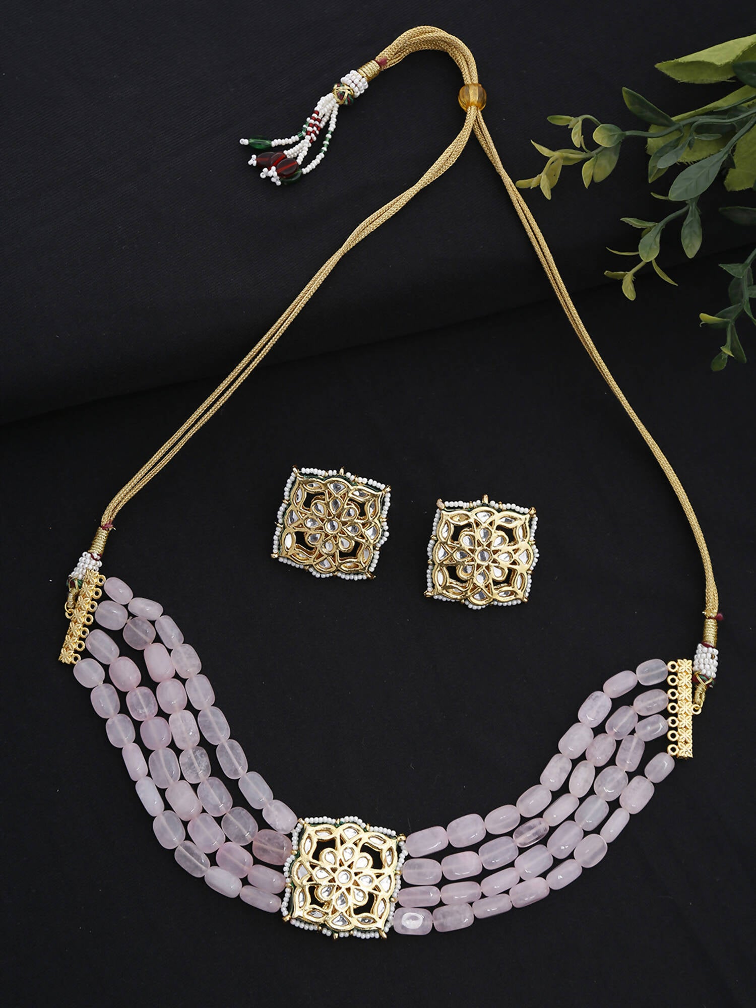 Kundan Choker With Studs - Ruby Raang - Distacart