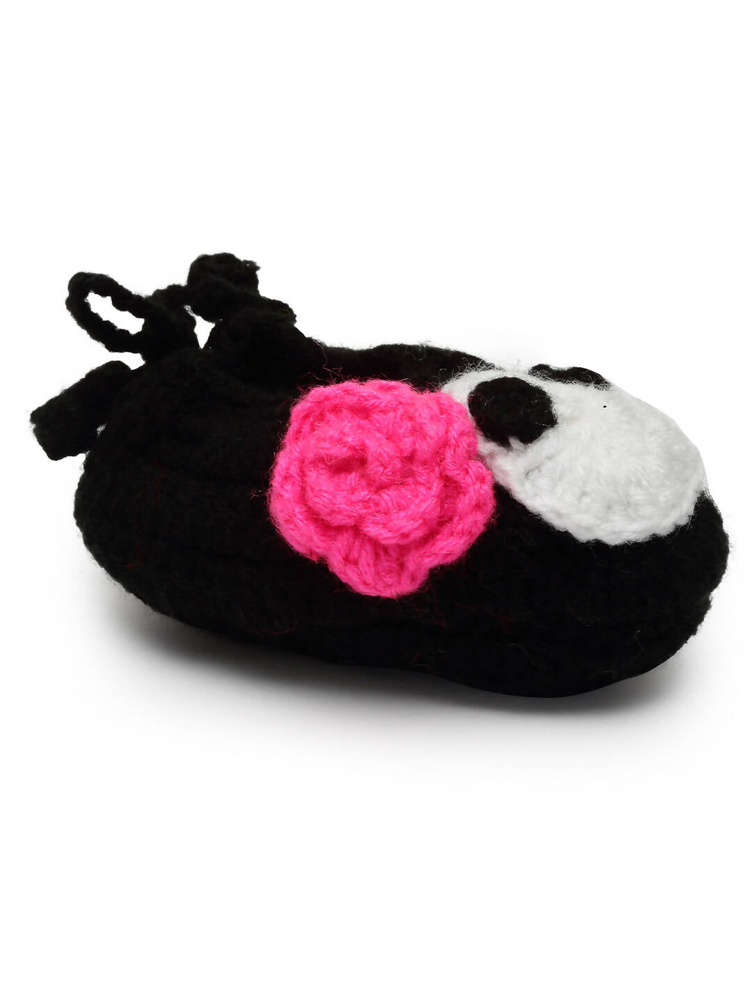 Chutput Kids Woollen Hand Knitted Cartoon Face Detailed Booties - Black - Distacart