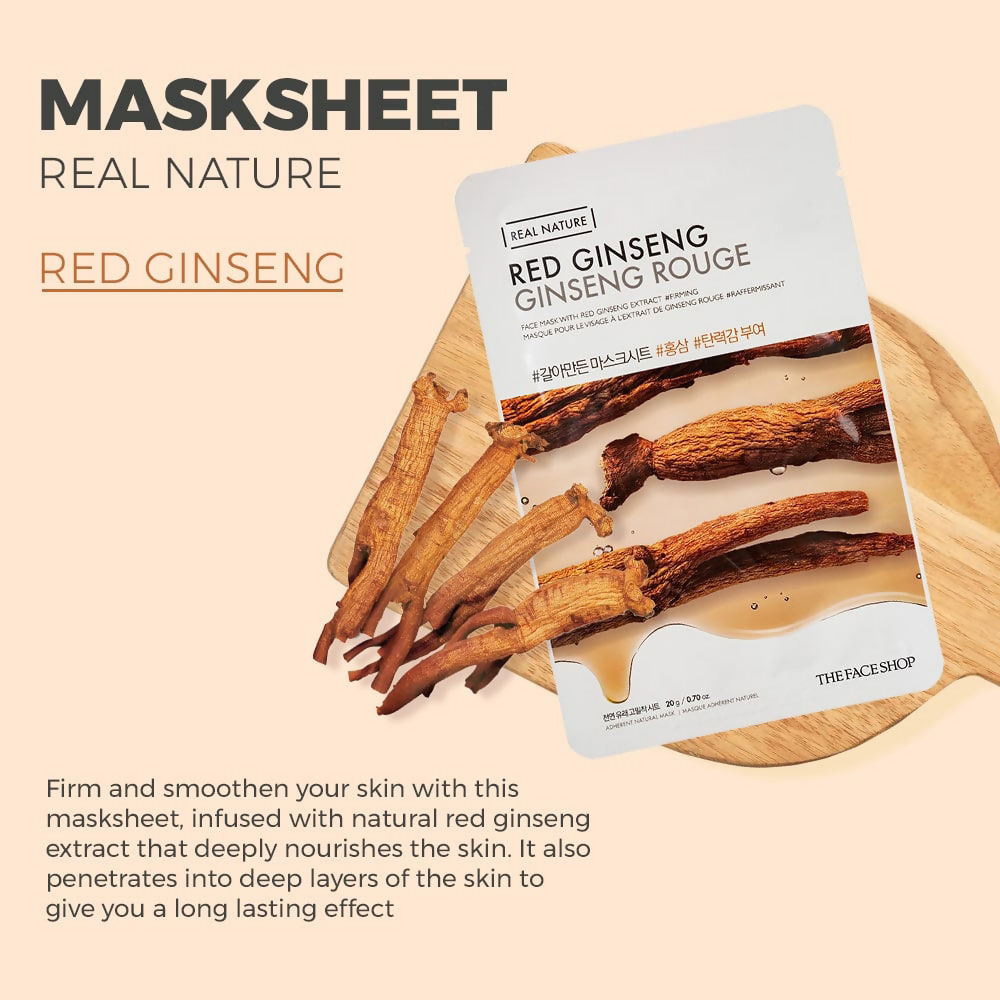 The Face Shop Real Nature Red Ginseng Face Mask - Distacart
