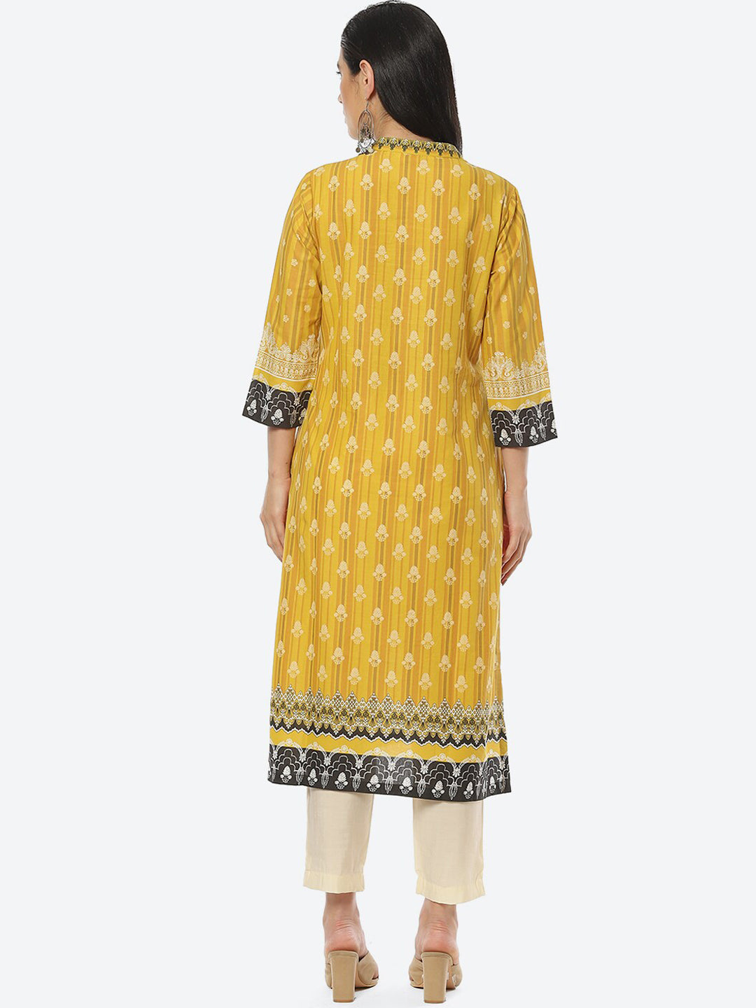 Biba Women Ethnic Motif Printed Cotton Kurta - Distacart
