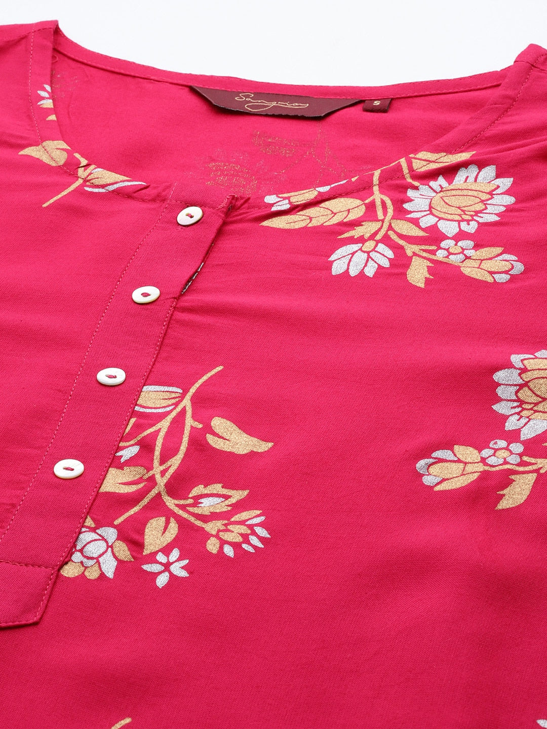 Sangria Floral Printed Regular Kurta With Trousers & Dupatta - Distacart