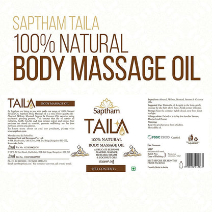 Saptham Taila 100% Natural Body Massage Oil - Distacart