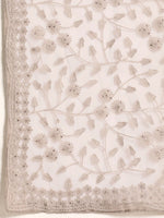 Thumbnail for Kalini Floral Embroidered Beads And Stones Embellished Net Saree - Distacart