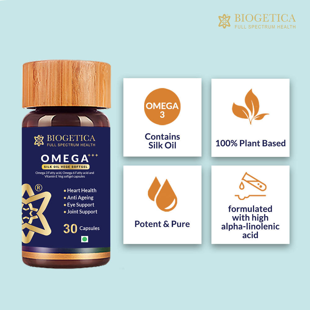 Biogetica Omega+++ Silk Oil Vege Softgel Capsules ingredients