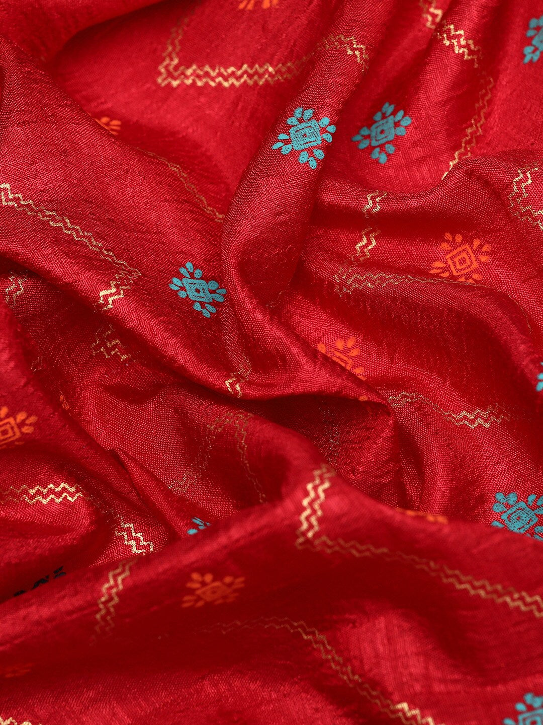 Kalini Geometric Printed Zari Pure Silk Saree - Distacart