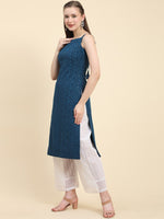 Thumbnail for Kalini Floral Embroidered Chikankari Georgette Kurta - Distacart