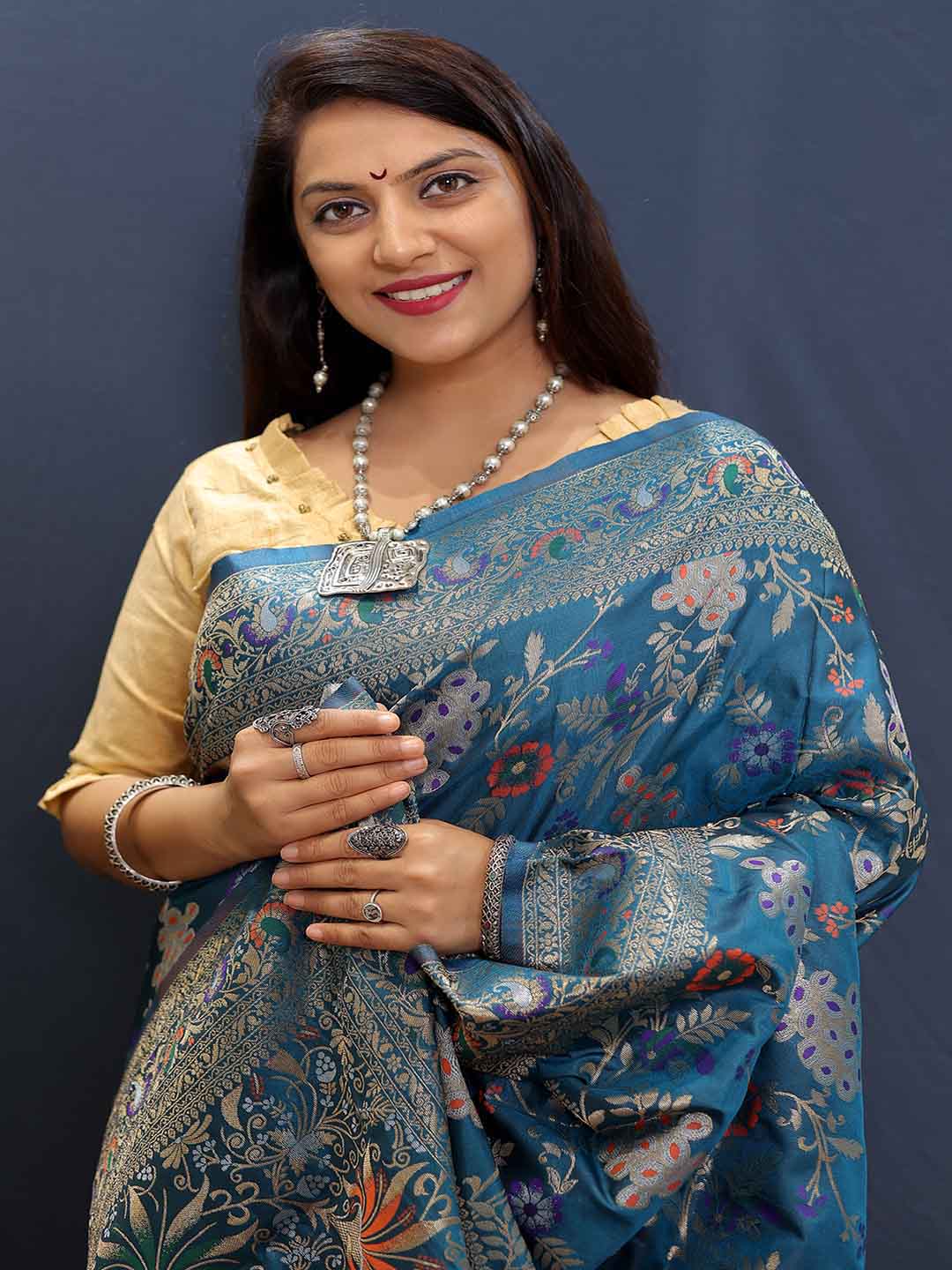 Kalini Ethnic Motifs Zari Art Silk Saree - Distacart