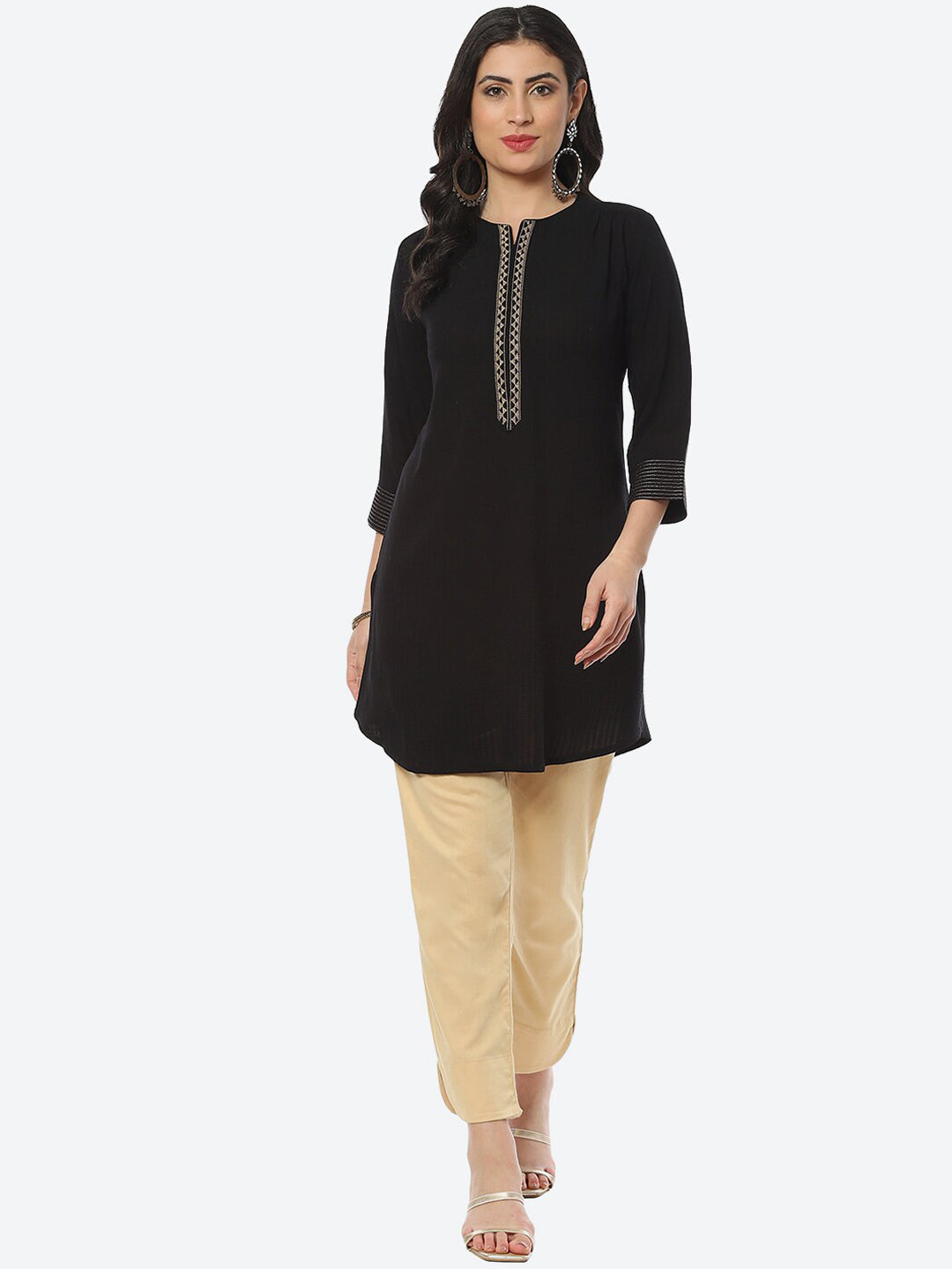 Biba Women Round Neck Yoke Design Kurta - Distacart