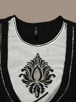 Thumbnail for HERE&NOW Ethnic Motifs Embroidered Layered A-Line Cotton Kurta - Distacart