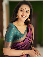 Thumbnail for Kalini Ethnic Motif Woven Design Zari Pure Silk Kanjeevaram Saree - Distacart