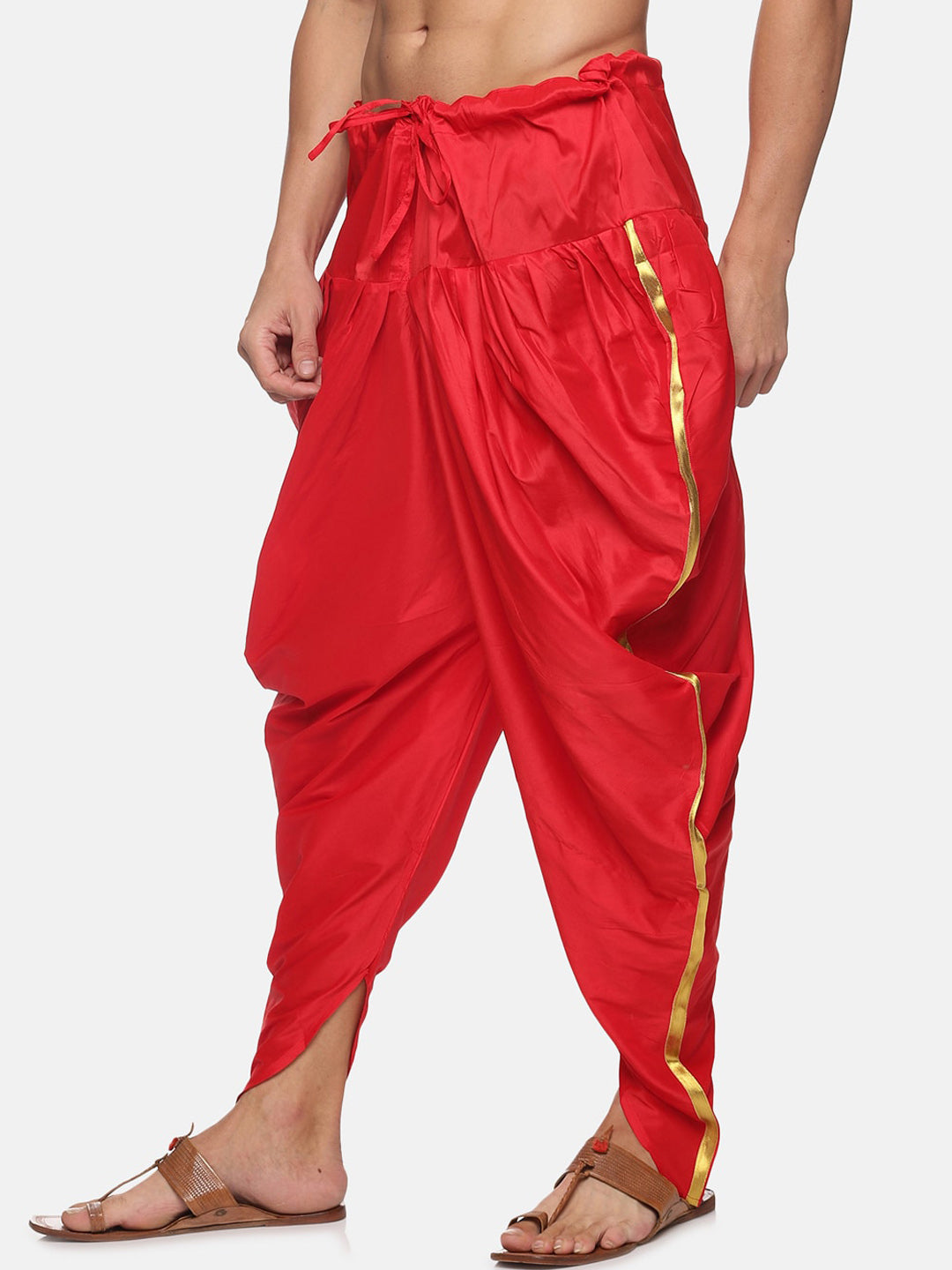 Sethukrishna Men Red Solid Dhoti Pant - Distacart