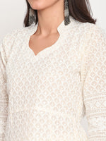 Thumbnail for Kalini Women Geometric Embroidered Chikanakari Anarkali Kurta - Distacart