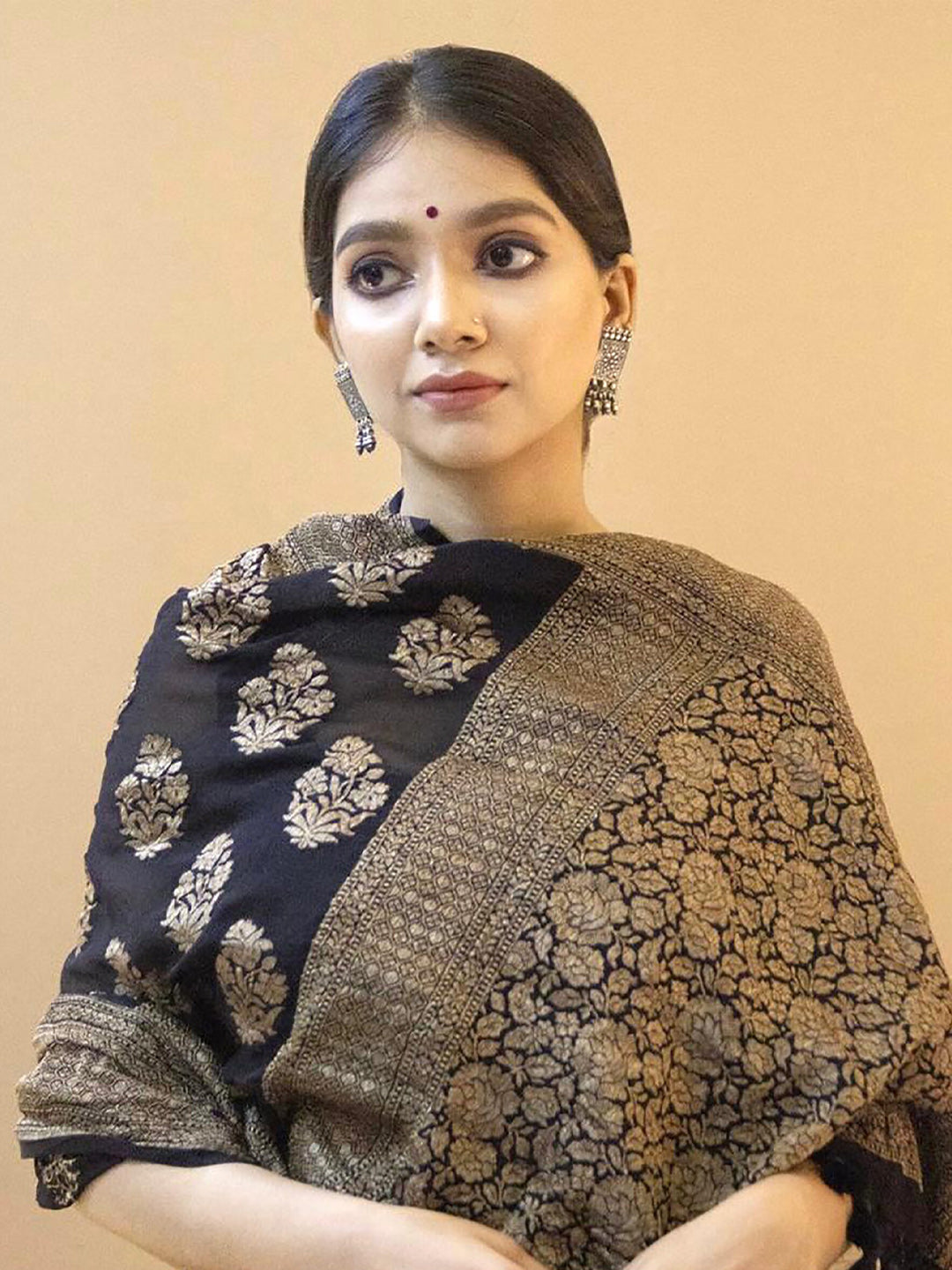 Kalini Ethnic Motifs Woven Design Silk Cotton Banarasi Saree - Distacart