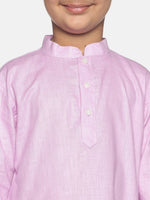 Thumbnail for Sethukrishna Boys Purple Pure Cotton Kurta with Pyjamas - Distacart