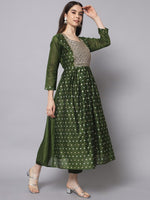 Thumbnail for Kalini Ethnic Motifs Embroidered Zari Gotta Patti Kurta with Trousers & Dupatta - Distacart