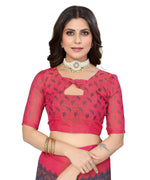Thumbnail for Vamika Grey Chiffon Brasso Bollywood Style Woven Saree (ALIZA GREY) - Distacart