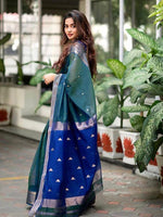Thumbnail for Kalini Geometric Woven Design Zari Banarasi Saree - Distacart