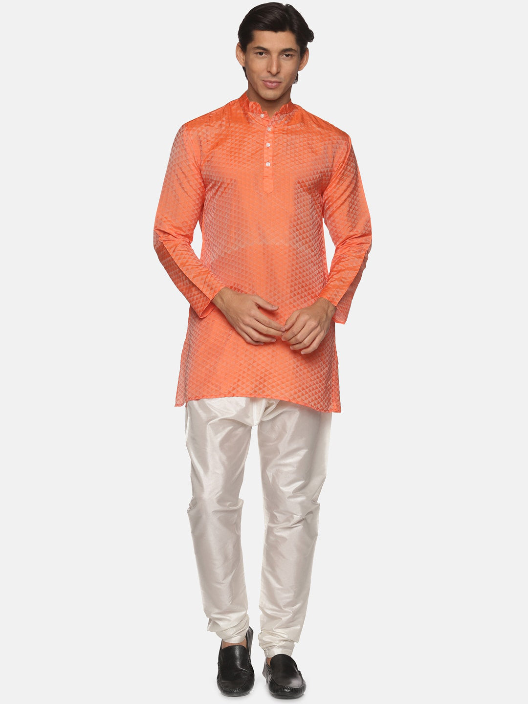 Sethukrishna Men Orange Kurta with Pyjamas - Distacart