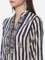 Thumbnail for Biba Women Blue Floral Printed Kurta with Trousers With Dupatta - Distacart