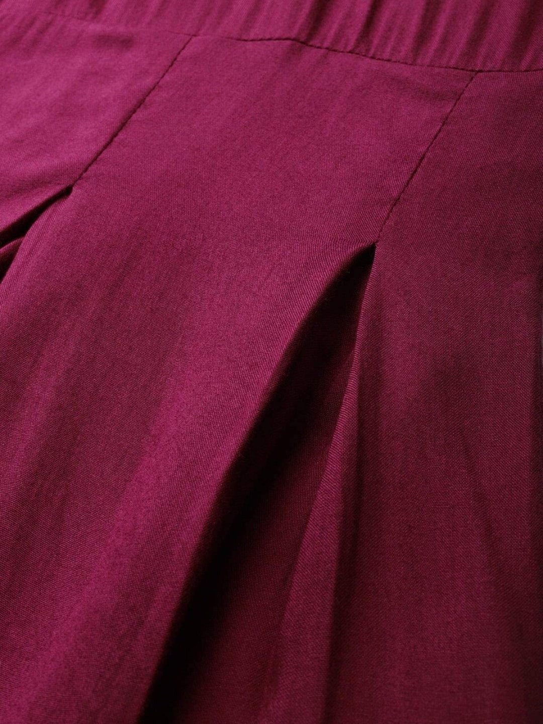 Kalini Women Burgundy Panelled Kurta with Palazzo & With Dupatta Set - Distacart