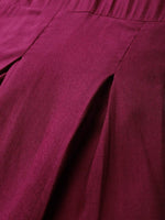 Thumbnail for Kalini Women Burgundy Panelled Kurta with Palazzo & With Dupatta Set - Distacart
