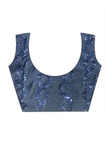 Thumbnail for Mitera Navy Blue Embellished Sequinned Pure Georgette Saree - Distacart