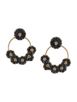 Thumbnail for Shoshaa Black Floral Drop Earrings - Distacart