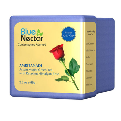 Blue Nectar Amritanadi Assam Mogra Green Tea with Himalyan Rose