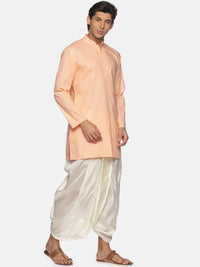 Thumbnail for Sethukrishna Men Orange Pure Cotton Kurta with Salwar - Distacart