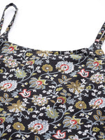 Thumbnail for HERE&NOW Women Floral Printed Regular Pure Cotton Kurta with Palazzos & Dupatta - Distacart