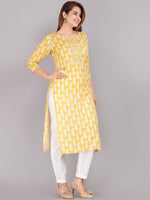 Thumbnail for Kalini Women Yellow Ethnic Motifs Printed Floral Kurta - Distacart
