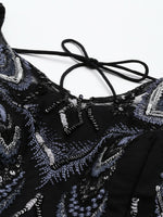 Thumbnail for House of Panchhi Women Black Net Sequins Embroidered Lehenga & Blouse with Dupatta - Distacart