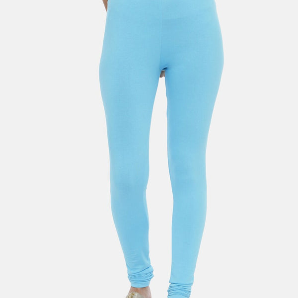 Souchii Blue Solid Churidar-Length Leggings - Distacart