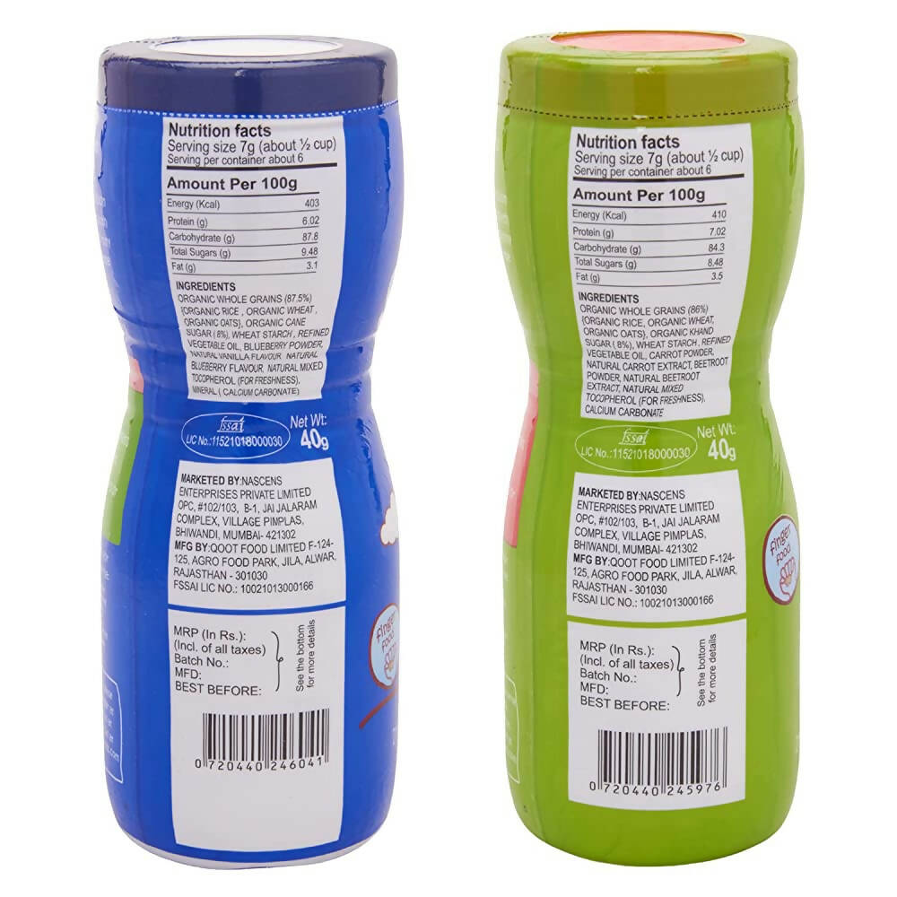 Happa Organic Multigrain Vanilla Blueberry & Carrot Beetroot Melts Super Puffs Combo(8 Months+) - Distacart