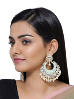 Thumbnail for Shoshaa Sea Green & Gold-Plated Classic Chandbalis - Distacart