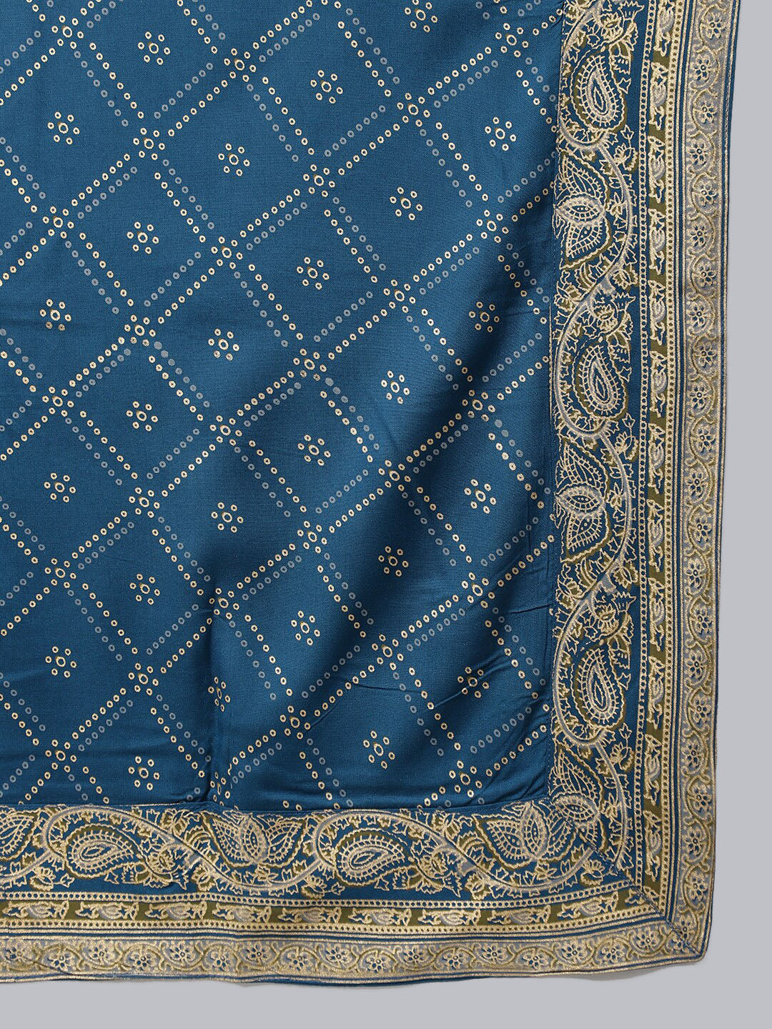 Khushal K Women Blue Ethnic Motifs Empire Kurta with Trousers & With Dupatta - Distacart