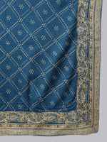 Thumbnail for Khushal K Women Blue Ethnic Motifs Empire Kurta with Trousers & With Dupatta - Distacart