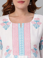 Thumbnail for Kalini Ethnic Motifs Printed Notched Neck A-Line Kurta With Trousers - Distacart