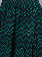 Thumbnail for Ishin Women Navy Blue Printed Kurta with Skirt - Distacart