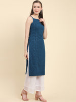 Thumbnail for Kalini Floral Embroidered Chikankari Georgette Kurta - Distacart