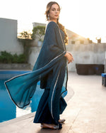 Thumbnail for Malishka Women's Blue Embroidered Cotton Kurta Sharara Set With Dupatta - Blue - Distacart