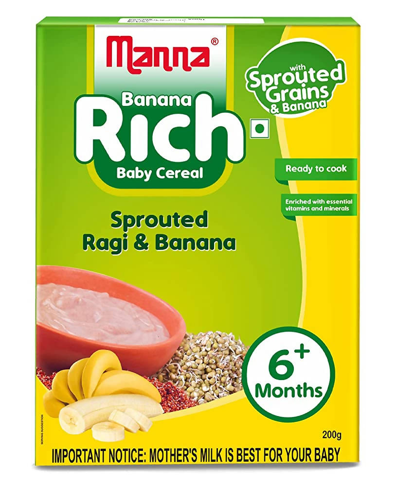 Manna Banana Rich Baby Cereal For 6+ Months
