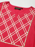 Thumbnail for Khushal K Women Maroon & White Yoke Design Kurta with Palazzos - Distacart