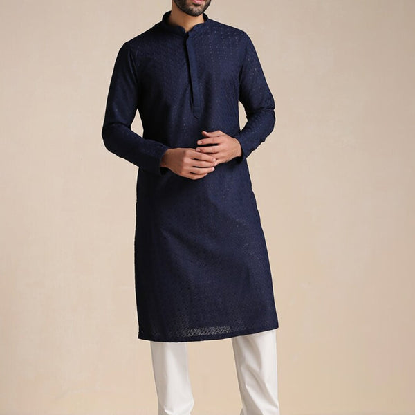 Manyavar Men Embroidered Kurta with Pyjamas - Distacart