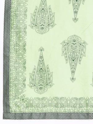 Libas Green Regular Pure Cotton Kurta with Palazzos & Dupatta - Distacart
