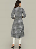 Thumbnail for Kalini Women Grey Floral Printed Cotton Kurta - Distacart