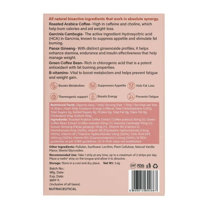 Wellbeing Nutrition Melts Slim Espresso Strips - Vanilla Flavor - Distacart